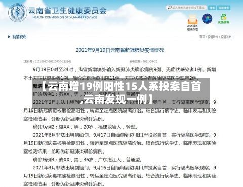 【云南增19例阳性15人系投案自首,云南发现一例】