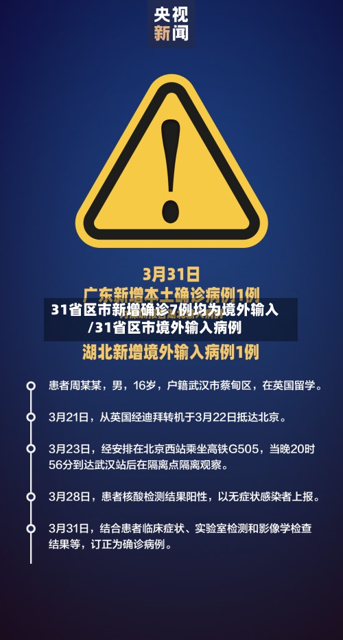 31省区市新增确诊7例均为境外输入/31省区市境外输入病例