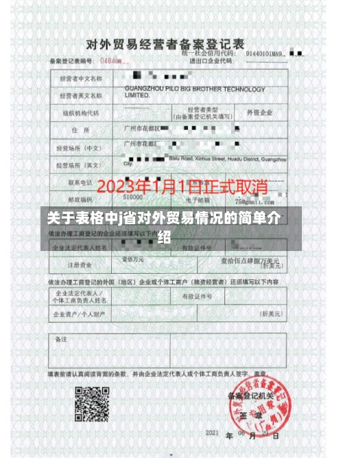 关于表格中j省对外贸易情况的简单介绍-第2张图片