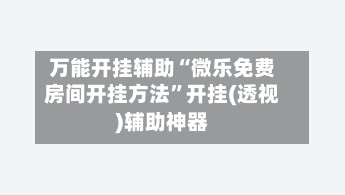 万能开挂辅助“微乐免费房间开挂方法”开挂(透视)辅助神器-第3张图片