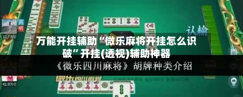 万能开挂辅助“微乐麻将开挂怎么识破	”开挂(透视)辅助神器-第2张图片